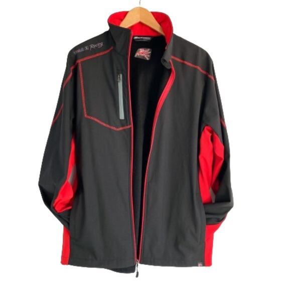 Boardroom Mobil 1 Racing Jacket Men XL Pegasus Logo Full Zip Two Tone Black Red - Picture 1 of 10